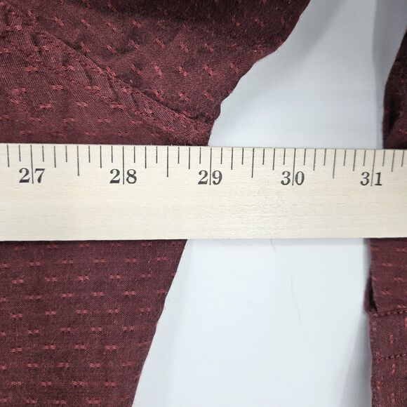 Jhane Barnes Shirt Mens 2XB Button Up Cotton Maroon Abstract Long Sleeve Big - Picture 9 of 11